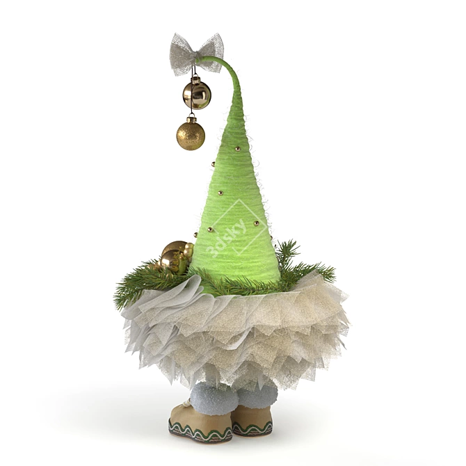 Modern Christmas Tree Decoration 3D model image 2