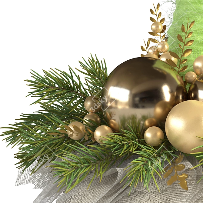 Modern Christmas Tree Decoration 3D model image 4