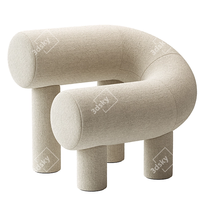 Sleek Modern Armchair Design UMI 3D model image 2