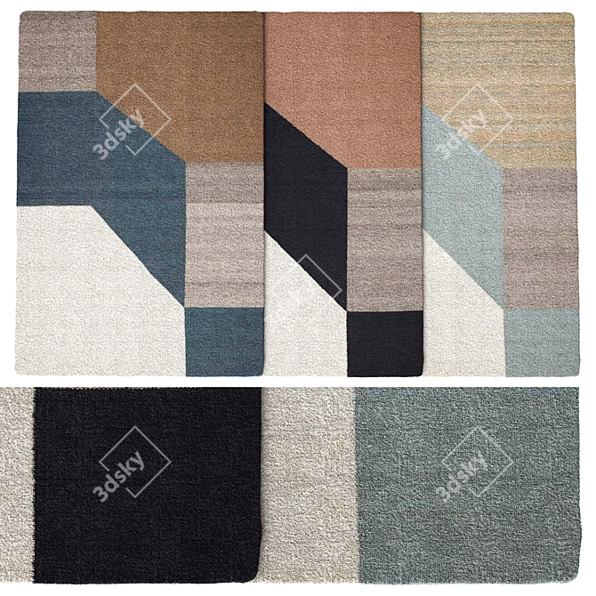 Elegant BLOCCHI Rug 3Ds Max 3D model image 1