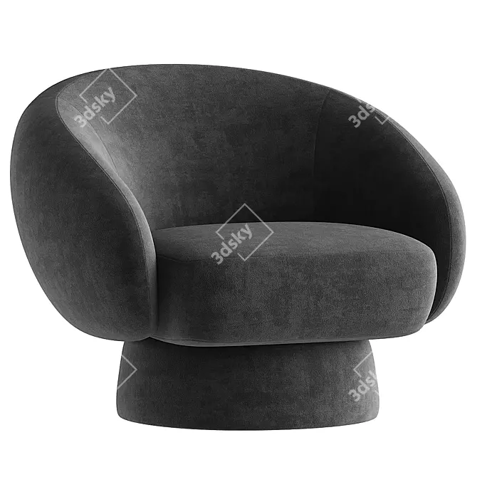 Elegant Alana Fabric Armchair Design 3D model image 2