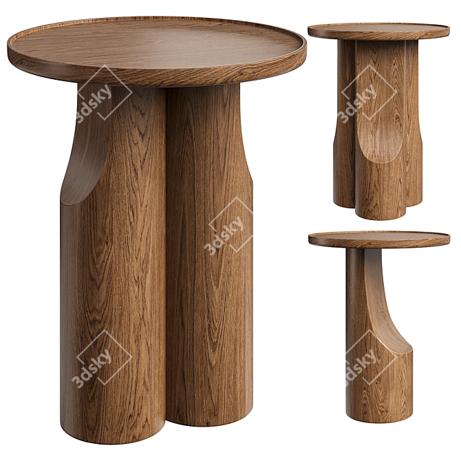 Eco-Friendly Solid Walnut Sofa Table 3D model image 1