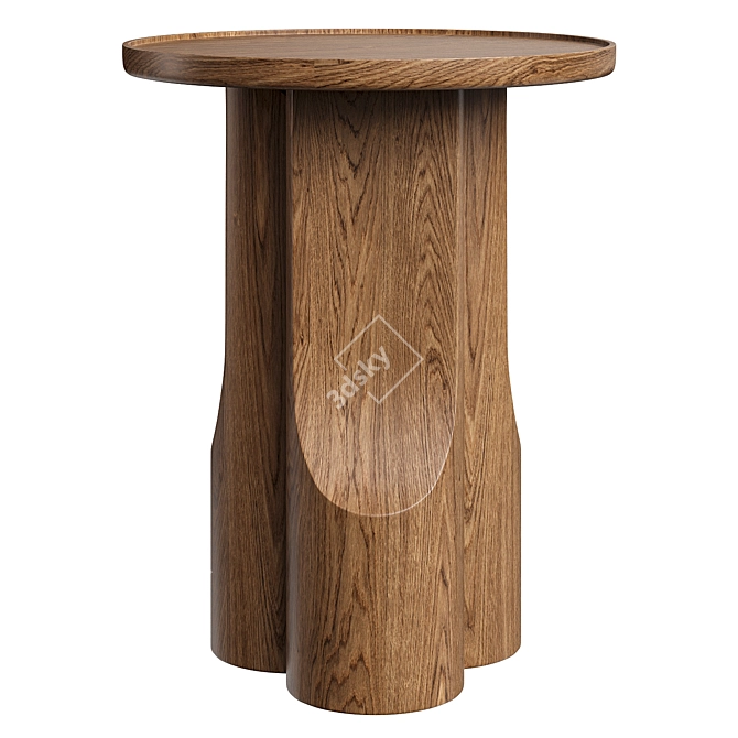 Eco-Friendly Solid Walnut Sofa Table 3D model image 2