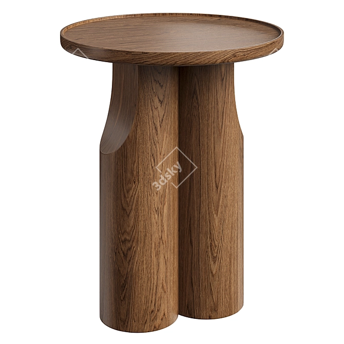 Eco-Friendly Solid Walnut Sofa Table 3D model image 3