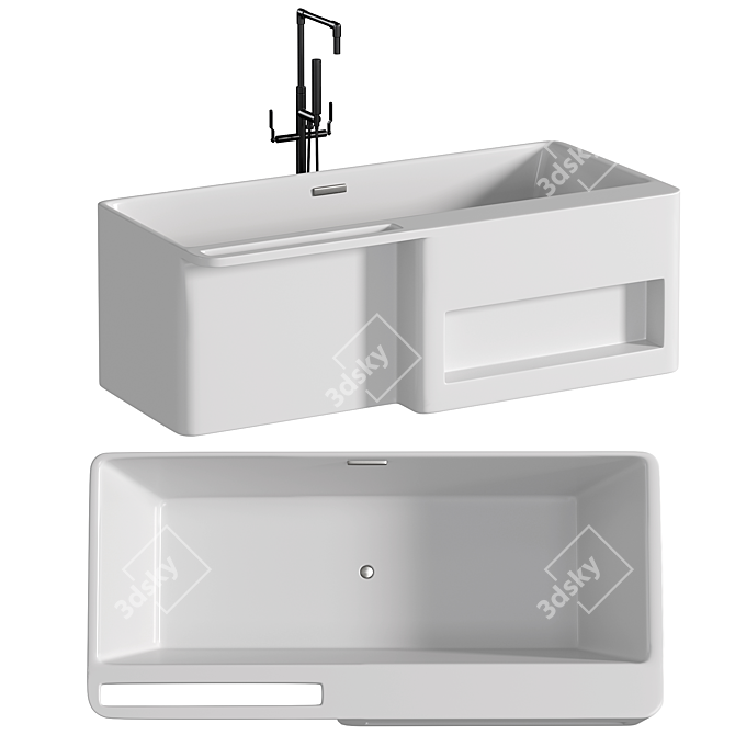 Luxury Acrylic Soaking Tub, 67 3D model image 1