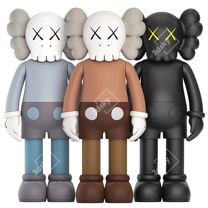 Colorful KAWS Figure Collection 3D model image 1