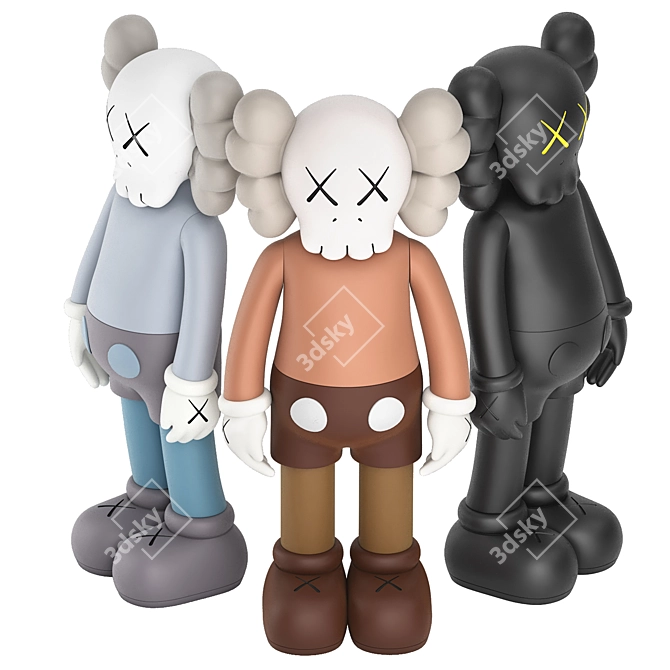 Colorful KAWS Figure Collection 3D model image 3