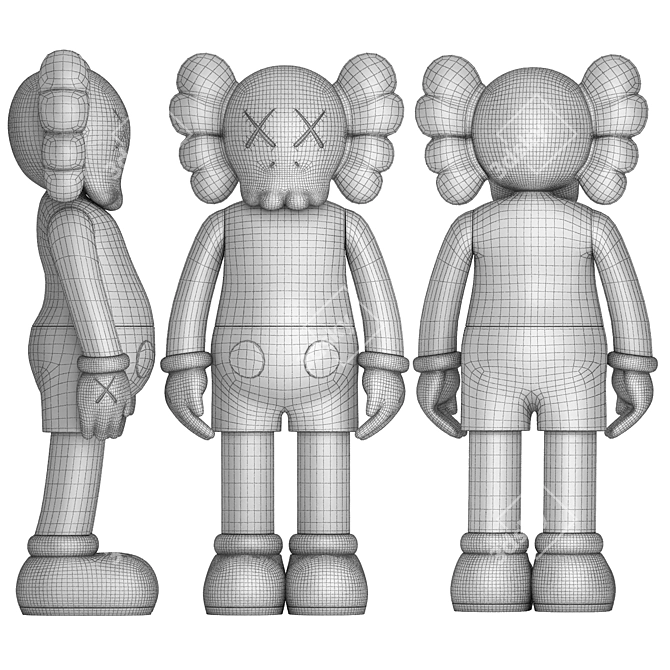 Colorful KAWS Figure Collection 3D model image 4