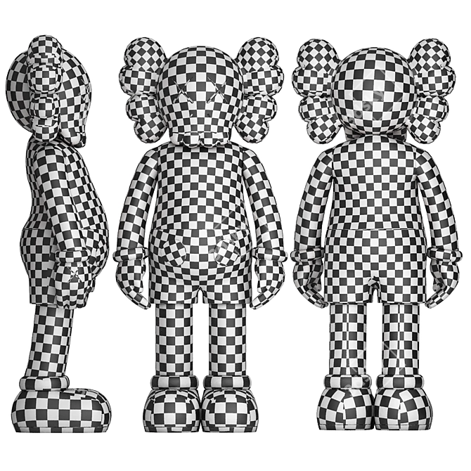 Colorful KAWS Figure Collection 3D model image 5