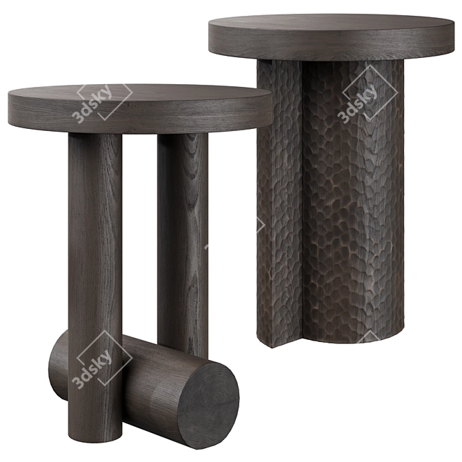 Sleek Scandinavian Side Tables 3D model image 1