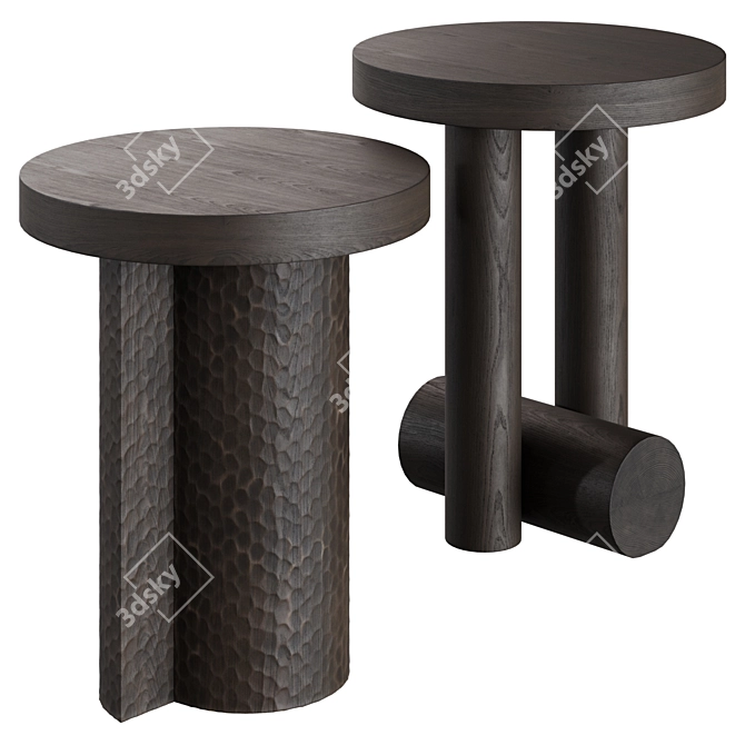 Sleek Scandinavian Side Tables 3D model image 2