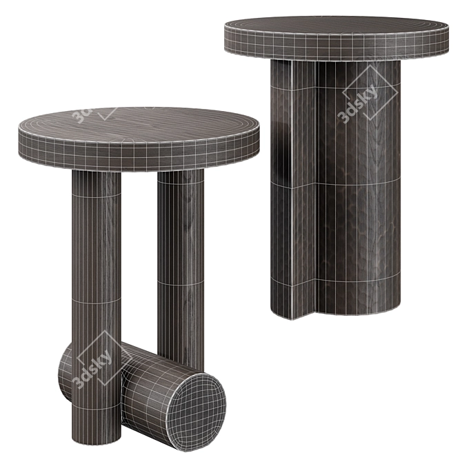 Sleek Scandinavian Side Tables 3D model image 5