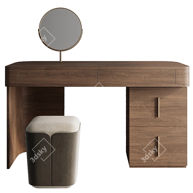 Elegant Nina Dressing Table 3D model image 2