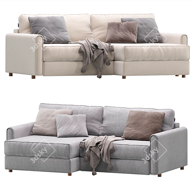 Modern Velvet Corner Sofa by Divan.ru 3D model image 1