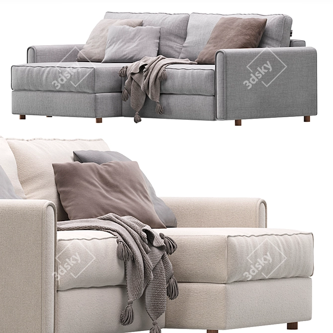 Modern Velvet Corner Sofa by Divan.ru 3D model image 2