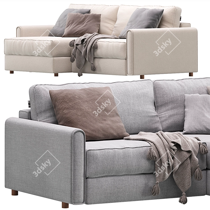 Modern Velvet Corner Sofa by Divan.ru 3D model image 3