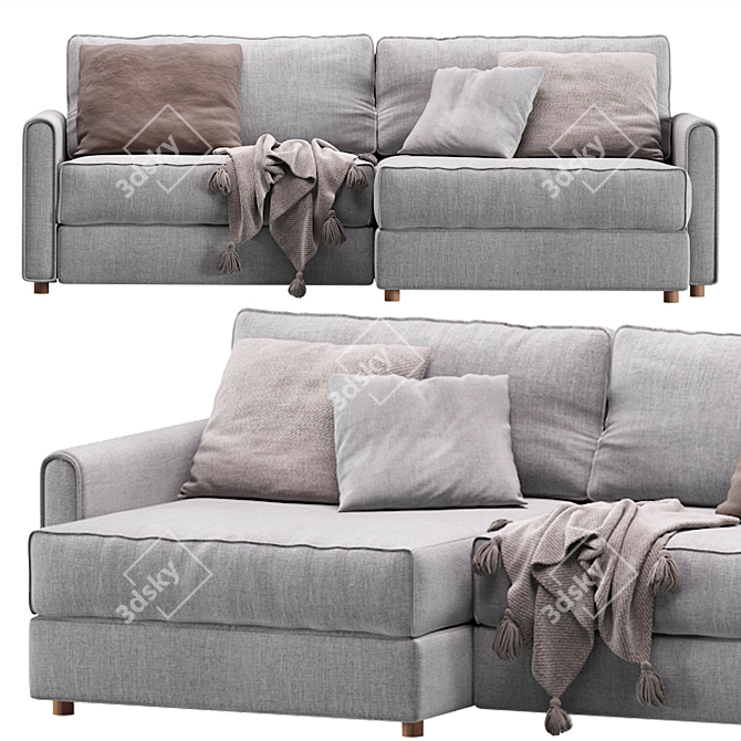 Modern Velvet Corner Sofa by Divan.ru 3D model image 5