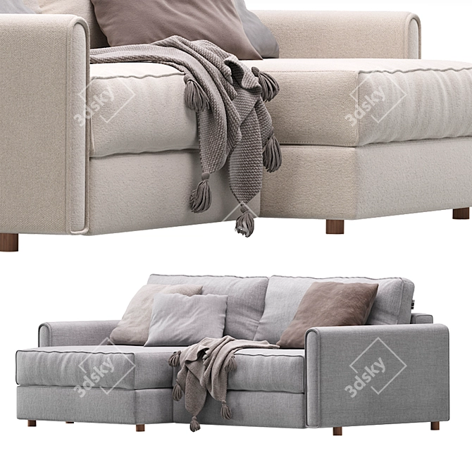 Modern Velvet Corner Sofa by Divan.ru 3D model image 6