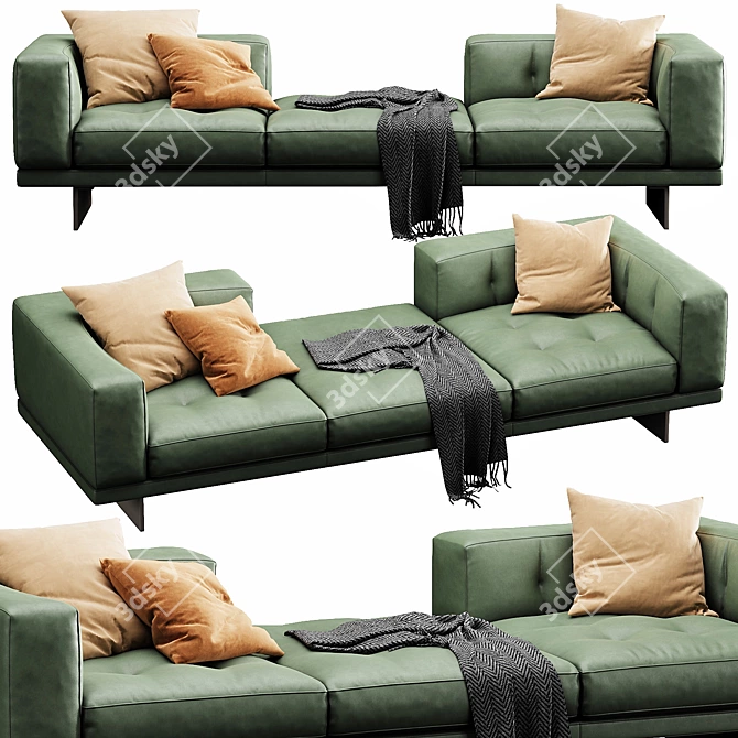 Modern Minotti Dylan Velvet Leather 3D model image 5