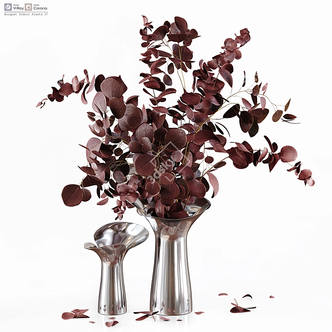 Bouquet Indoor Plants with Detail 3D model image 1
