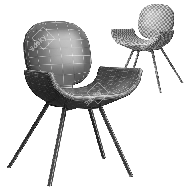 Sleek Modern Chair & Table 3D model image 4