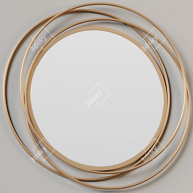 Modern Round Glass Wall Mirror 3D model image 2