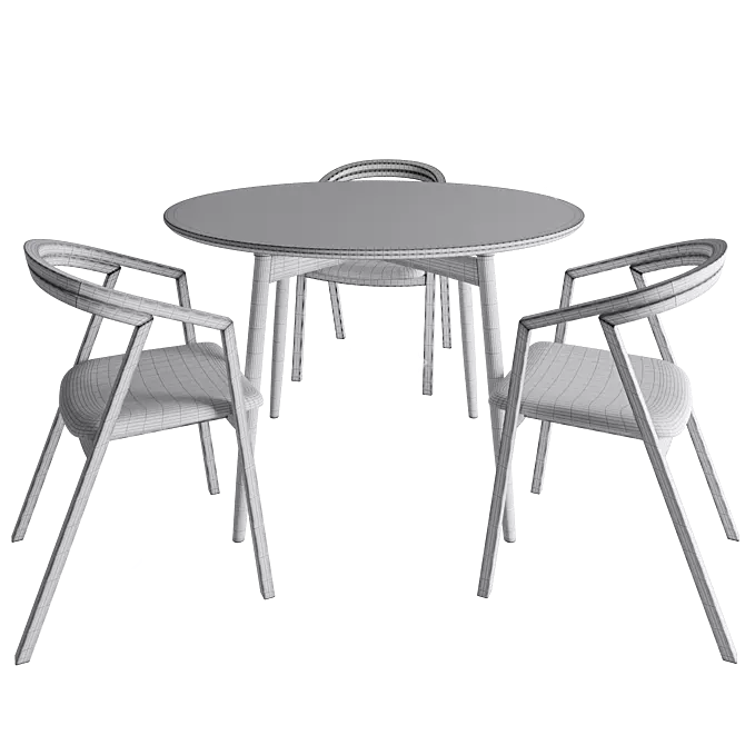 Modern Dining Table and Chair 3D model image 5