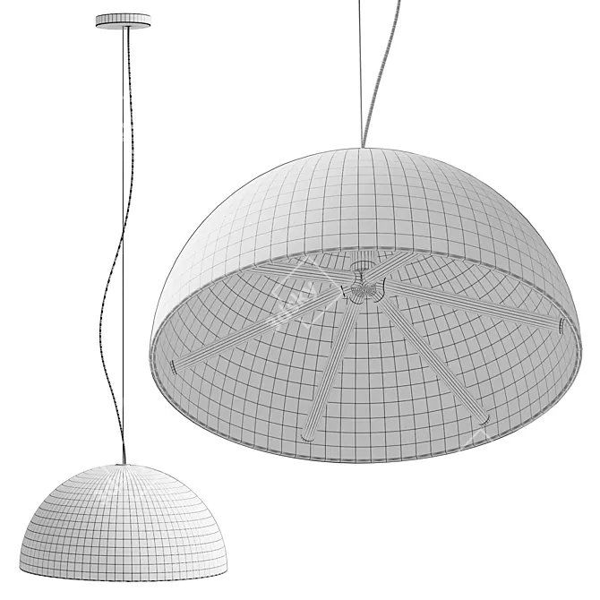 Primitively Wired Dimmable Pendant Light 3D model image 3