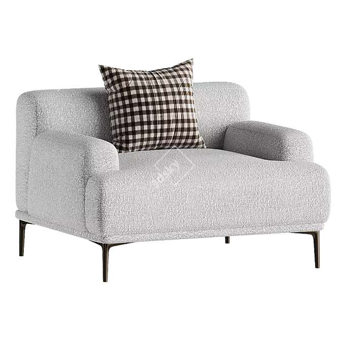 Monochrome Albi Accent Armchair 3D model image 1