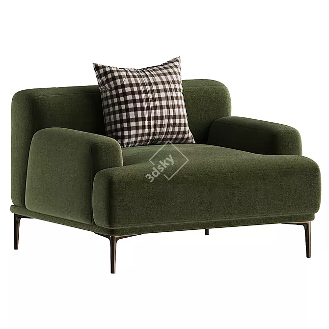 Monochrome Albi Accent Armchair 3D model image 2