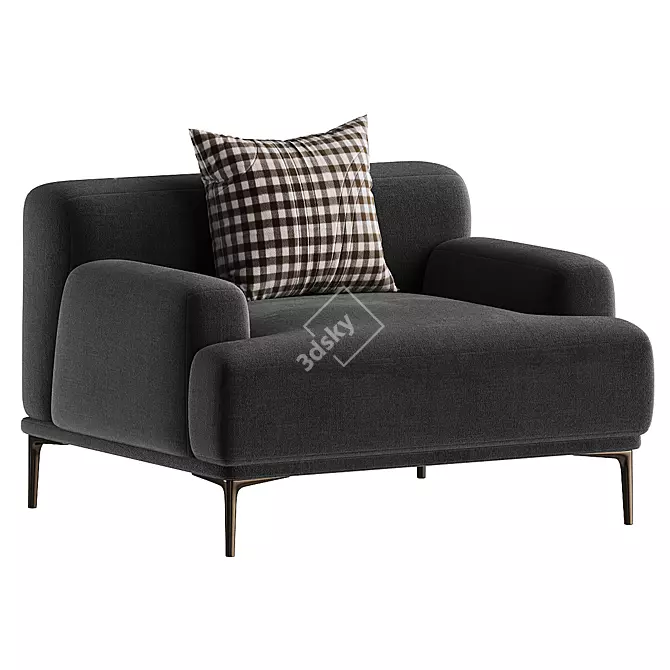 Monochrome Albi Accent Armchair 3D model image 3