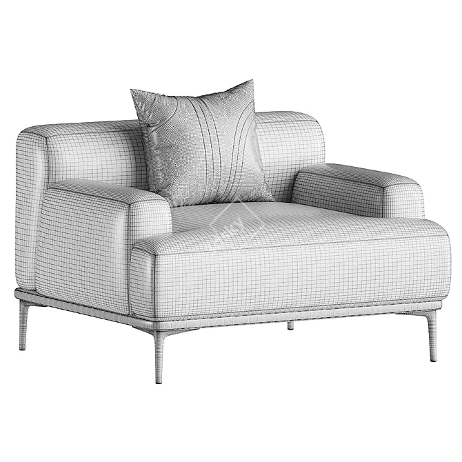 Monochrome Albi Accent Armchair 3D model image 4