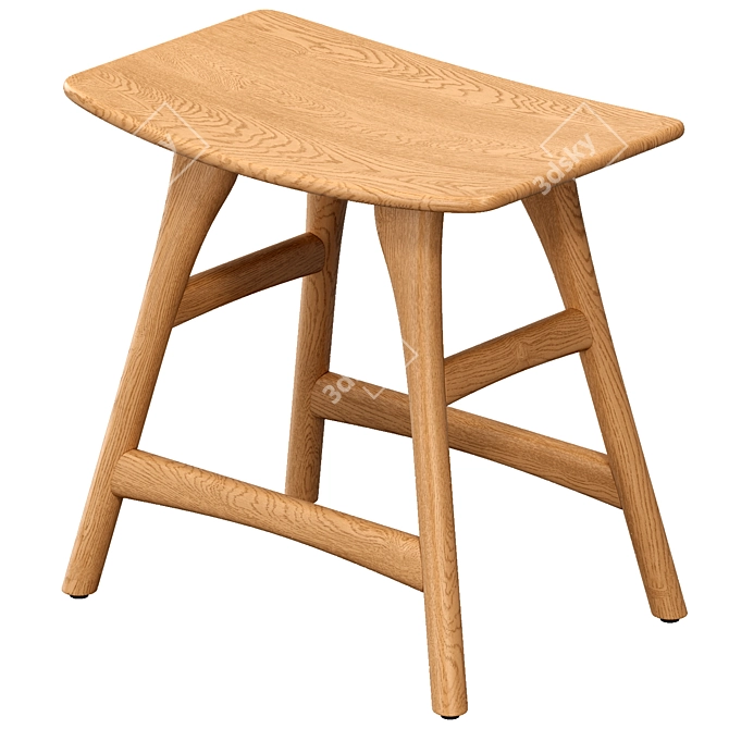 Dynamic Curve Stool by Ethnicraft 3D model image 2