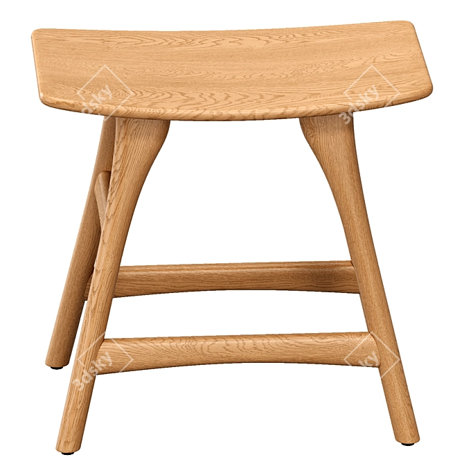 Dynamic Curve Stool by Ethnicraft 3D model image 3