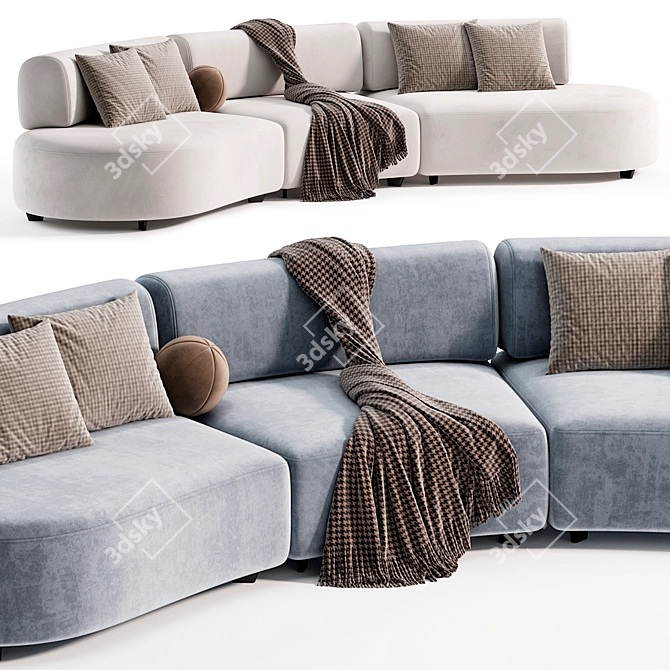 Modern Bon Bon Sofa Set 3D model image 2