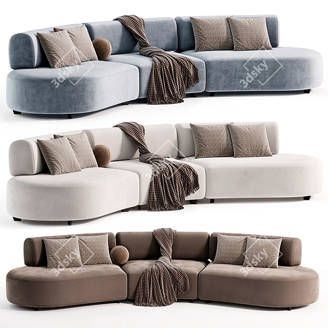 Modern Bon Bon Sofa Set 3D model image 3