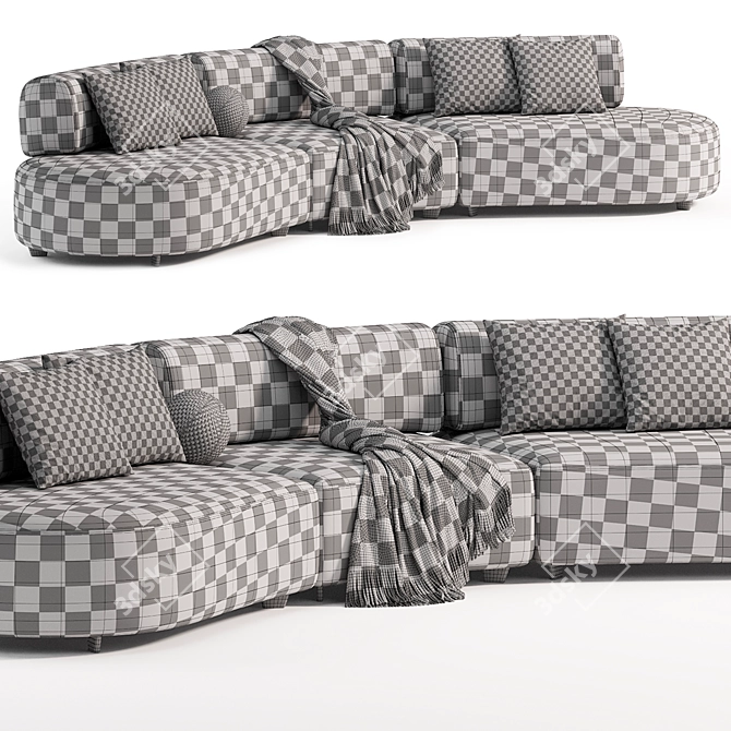 Modern Bon Bon Sofa Set 3D model image 5