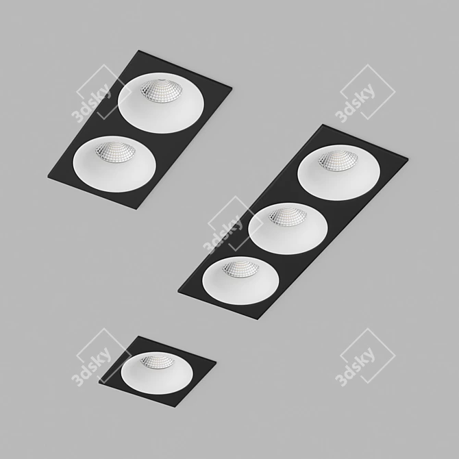 Interchangeable LED Downlight Fixture 3D model image 2
