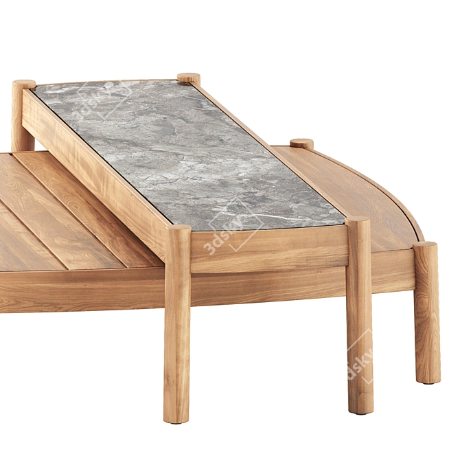 Haven Teak Coffee Table Duo 3D model image 2