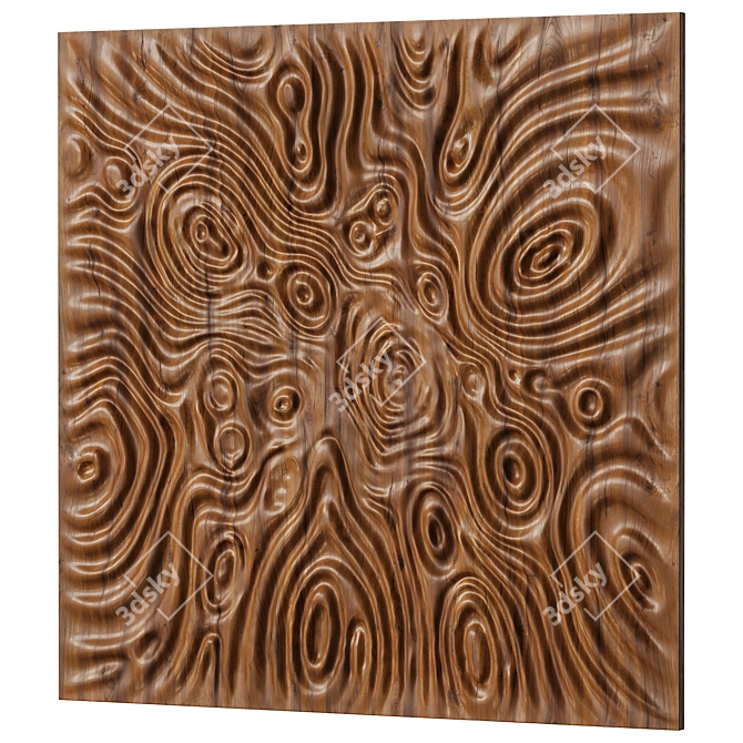 Modern Split Wall Art Sculpture 3D model image 1