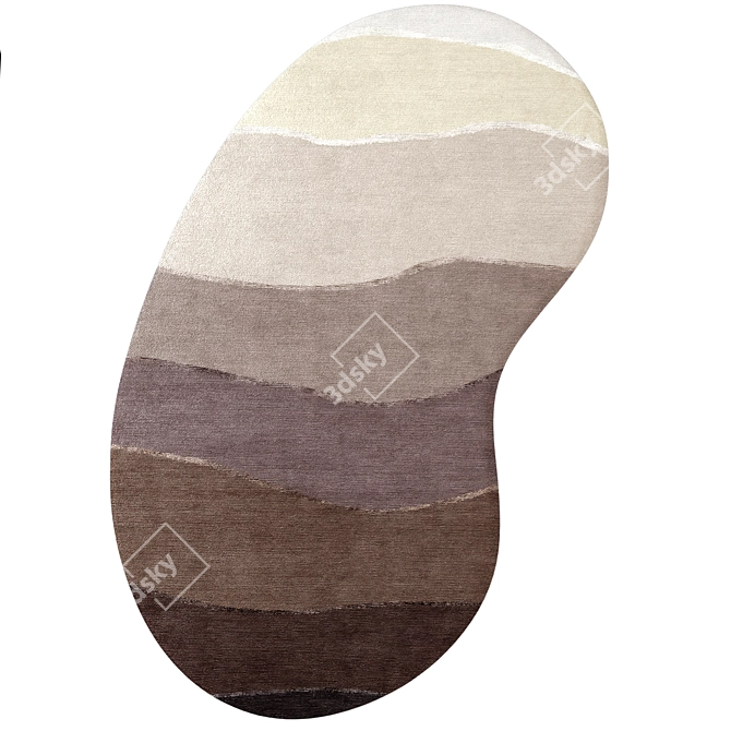 Kidney Shaped Landscape Rug 3D model image 1