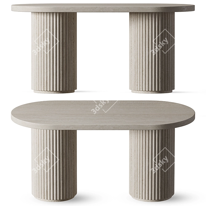 Travertine Coffee Table Cesar 3D model image 1