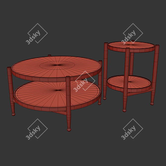 Elegant Olium Side Tables 3D model image 3