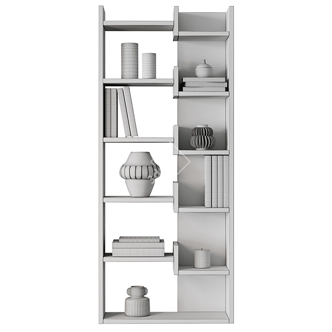 Modern Oak Bookcase by Leve Home 3D model image 4