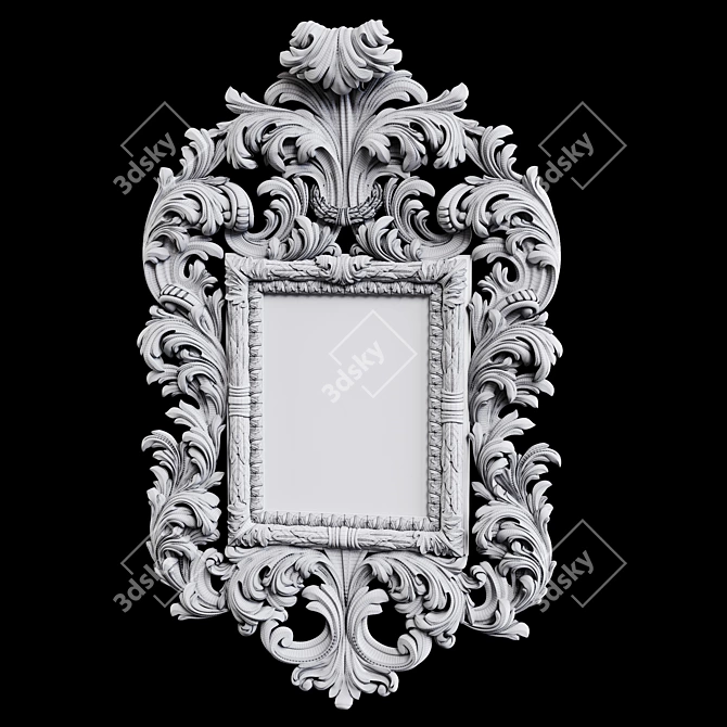 Carved Frame Painting 3 3D model image 4