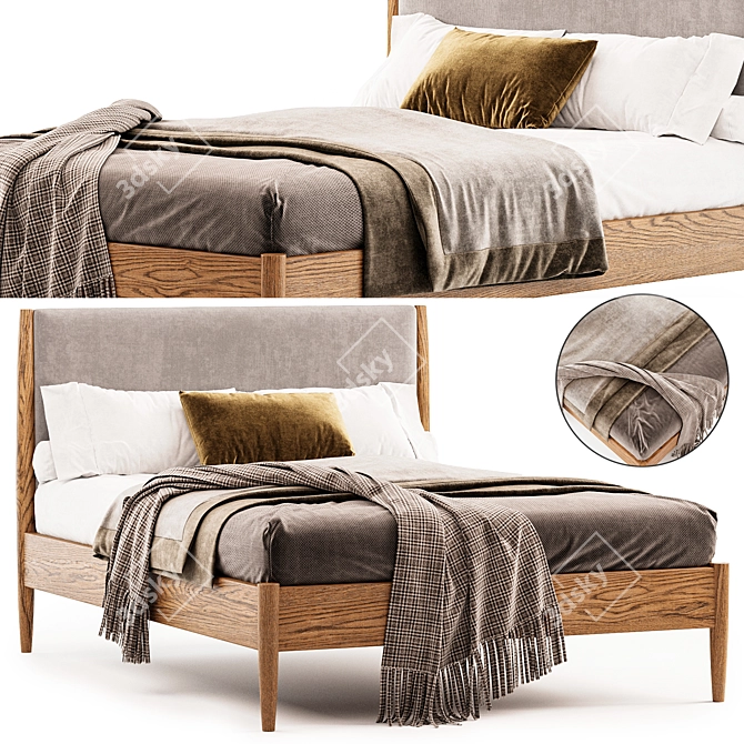 West Elm Mid-Century Bed 3D model image 1