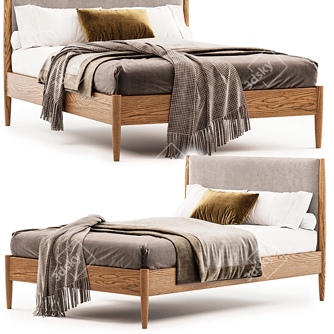 West Elm Mid-Century Bed 3D model image 2