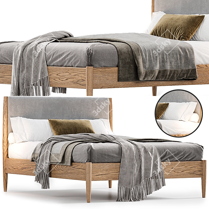 West Elm Mid-Century Bed 3D model image 5