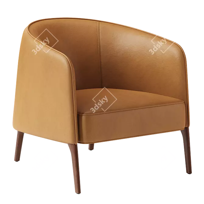 Elegant Leather Armchair for 3D Modeling 3D model image 1