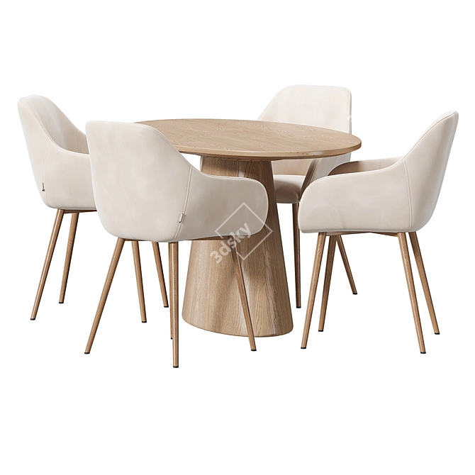 Scandinavian Dining Set by Divan 3D model image 3